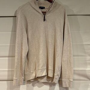 Lands' End Men's Zip-Up Tan Sweater